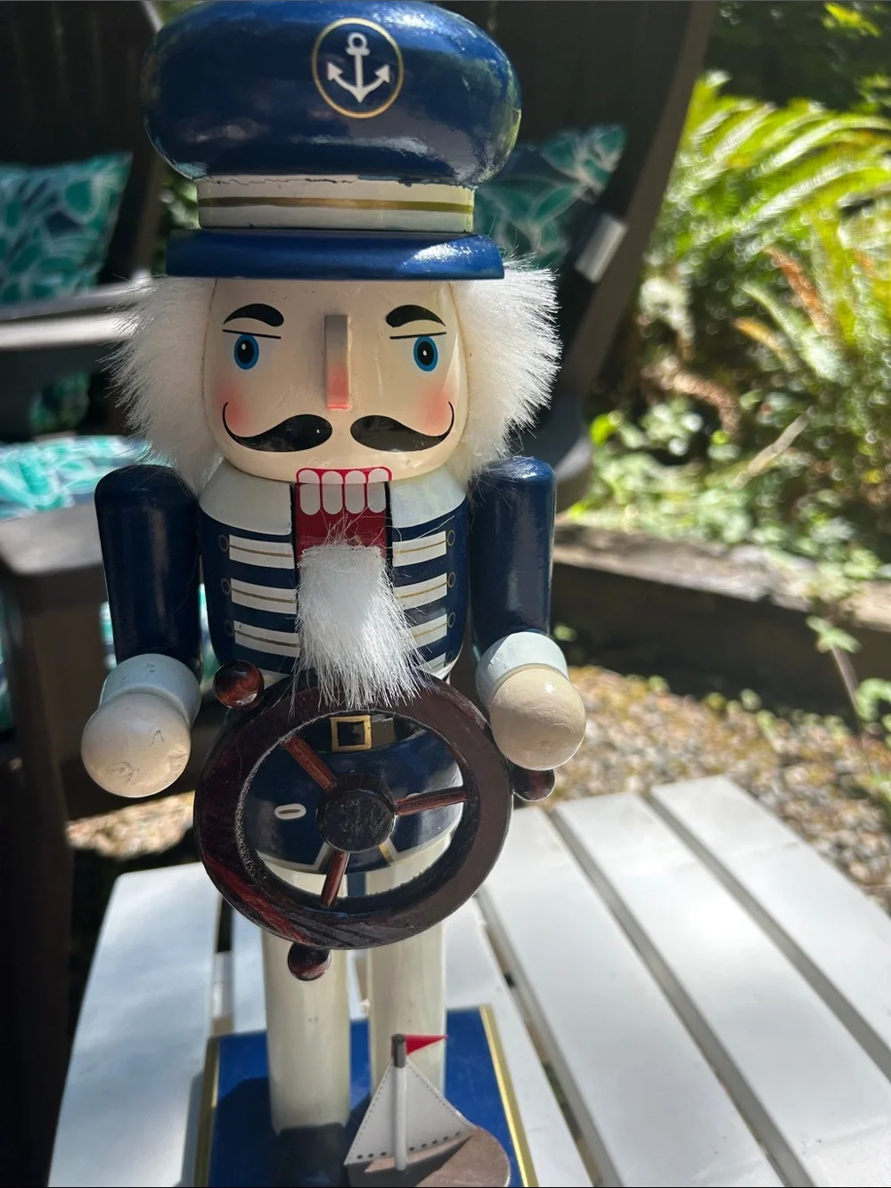 Target Navy and White Nautical Captain Nutcracker Figurine